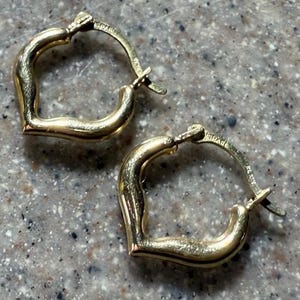 Vintage 10K Yellow Gold Tiny Hoop Earrings