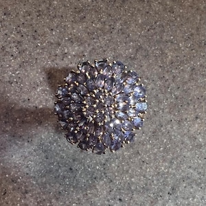 Vintage 10K Yellow Gold Purple Tanzanite Cocktail Ring Size 5.5