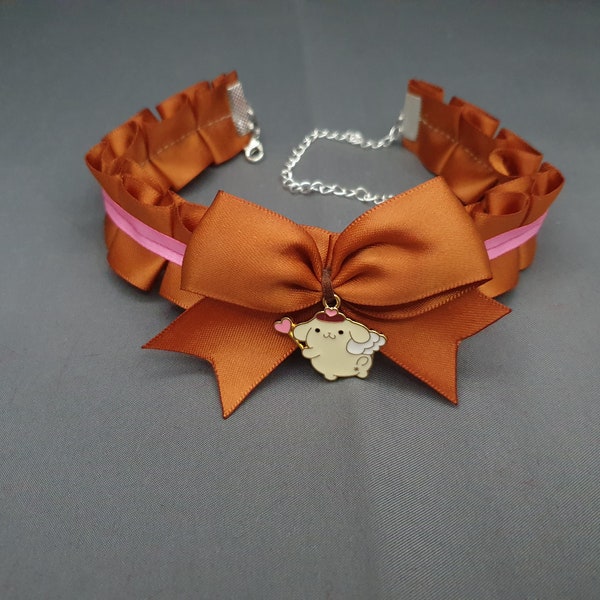 Ribbon Choker Necklace, Chain and Clasp Closure