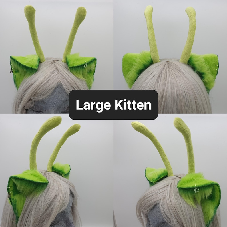 Made to Order - Choose Your Shape, Lime Green Alien Faux Fur Ears With ...