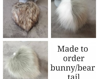 Queue de lapin/ours en fausse fourrure sur commande : Furry/Kemonomimi/Otherkin/Therian/Cosplay