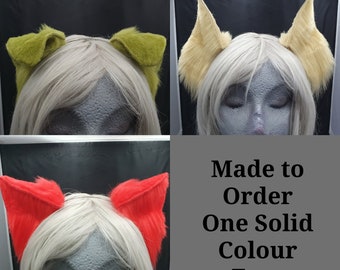 Made to Order- One Solid Colour Animal Ear headband, No Airbrushing/Extras, Not Custom, Personalisation Box for Headband Colour Black/Silver