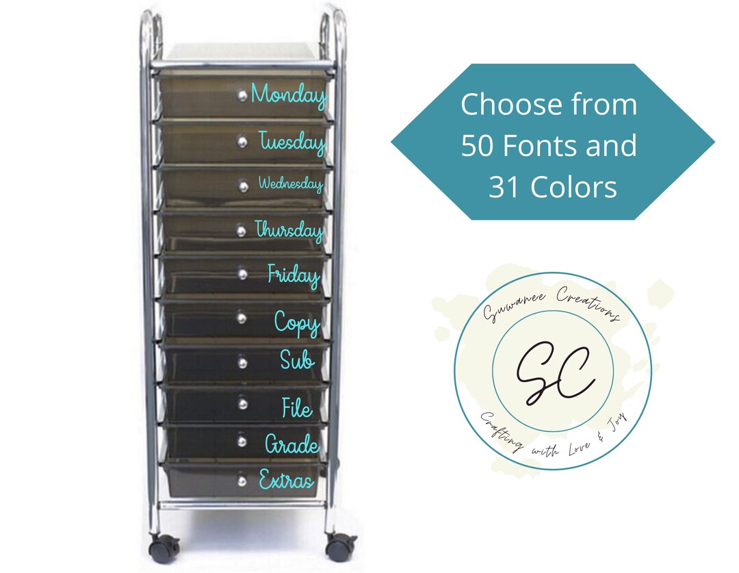 Set of 10 Custom Drawer Labels Classroom Labels Custom Decals Teacher