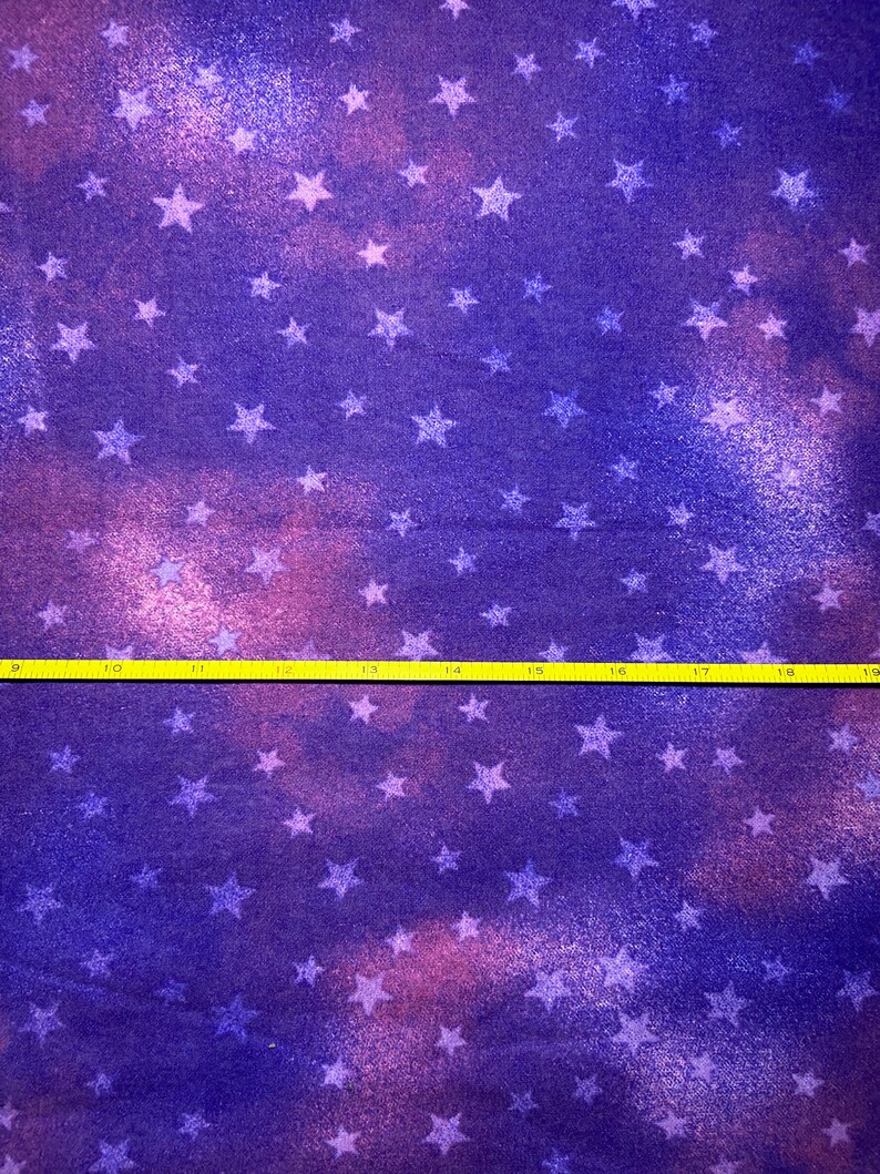 Cotton Fabric Stars On Purple Watercolor Flannel Fat Quarter Super Snuggle Flannel