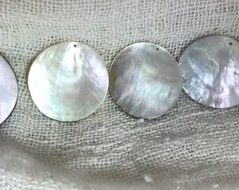 große Muschel Scheiben 2,5cm Perlmutt Perlen weiß bunt Streifen Muschelperlen