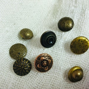 Antique Metal Buttons, Copper, Brass,