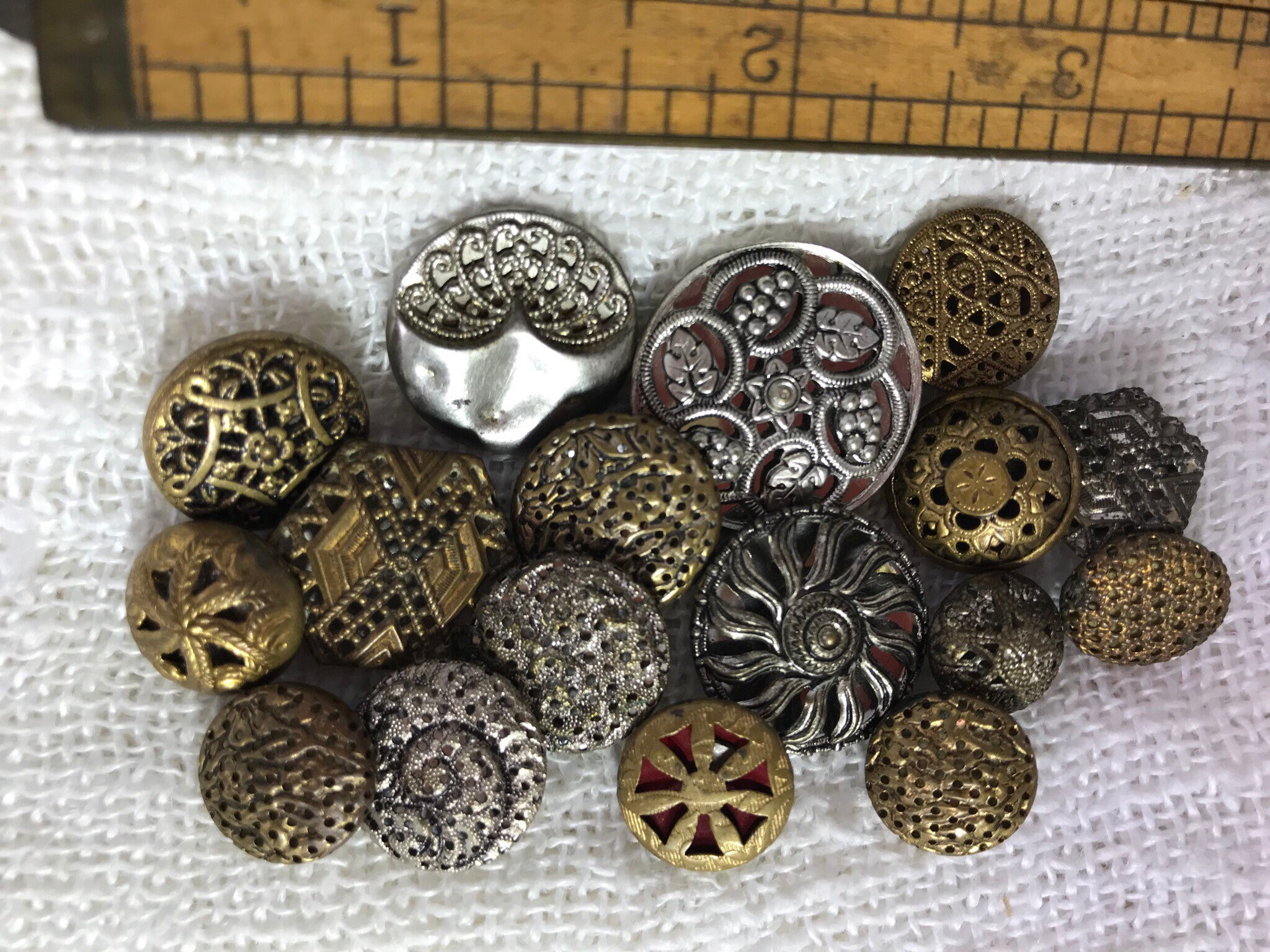 17 Antique Buttons Mirror Backs 1800s Assortment Etsy