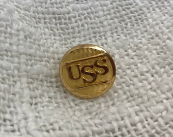 U.S. Steel Vintage Gold Uniform Button, 5/8", Unused Old Stock