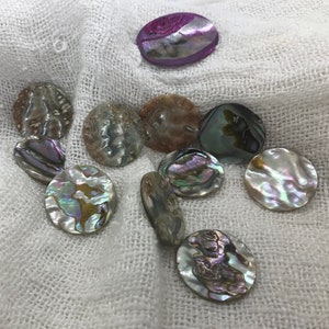 Antique Abalone MOP 30mm Discs, 1 Hot Pink Oval,  Luscious, Ten Matching