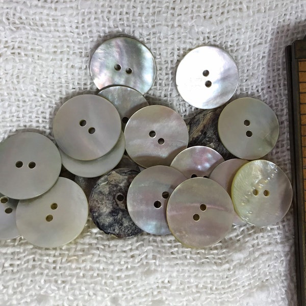 MOP Buttons, Vintage Black Abalone, 13/16”, Qty 20
