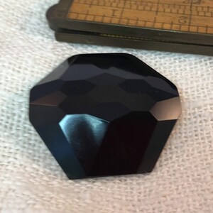 Huge Victorian Black Glass Canopy Shaped Button