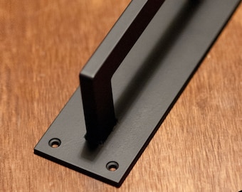 Steel Barn Door Handle – Industrial Loft Door Pull, Rectangle Tube