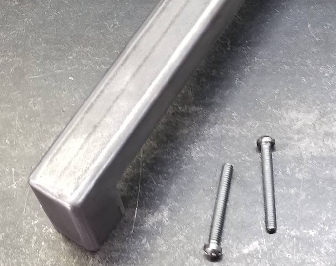 Industrial Steel Door Handle – Raw Metal Drawer Pull, Cabinet Hardware