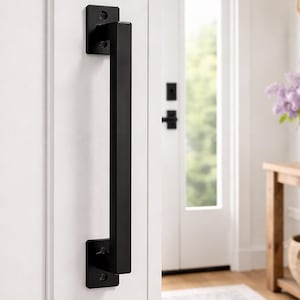 Industrial Raw Steel Door Handle - Rectangle steel, Face Mounting