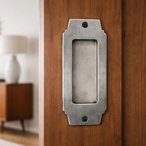 French style Recessed Sliding Barn Door Pull 3" Wide - Closed back