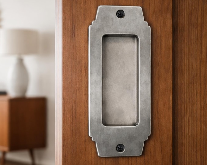 French style Recessed Sliding Barn Door Pull 3" Wide - Closed back