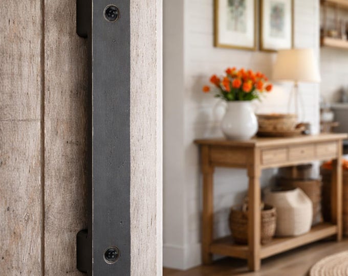 Industrial 1" Extra-low profile barn / sliding door handle - 3/4" total projection