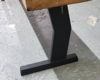 Industrial 10 Degree Legs for a Bench or Low Table - 3" x 1" hot-rolled steel (legs only)