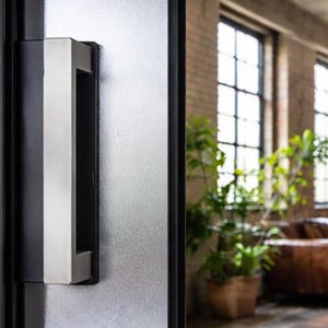 Industrial Steel Barn Door Handle – Rear Mount, Loft Door Pull