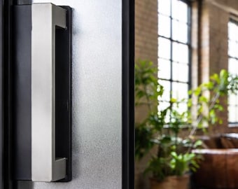 Industrial Steel Barn Door Handle – Rear Mount, Loft Door Pull