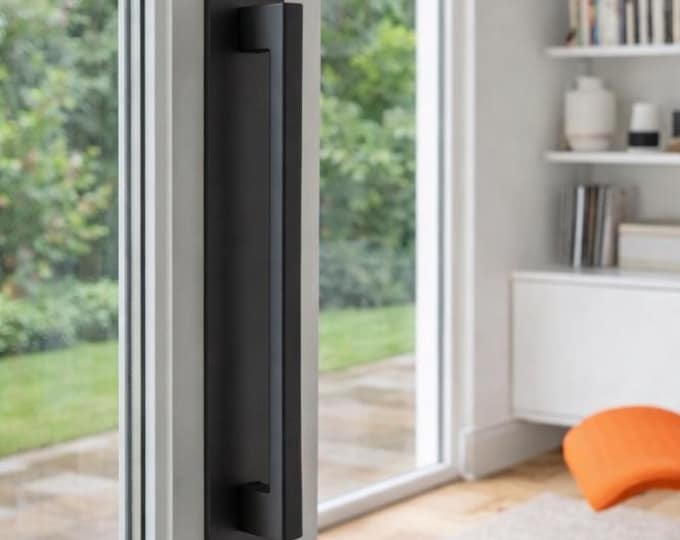 Low Profile Barn Door Handle – Square Steel, Loft Door Pull