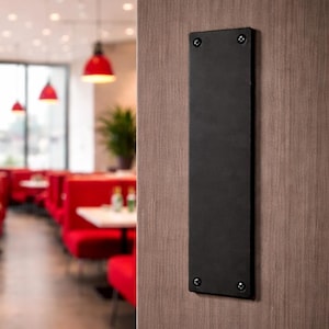 Medium 3" Flat Steel Push Plate - Loft Door, Industrial Door 10" - 30"
