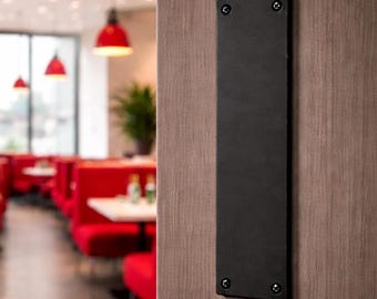 Medium 3" Flat Steel Push Plate - Loft Door, Industrial Door 10" - 30"