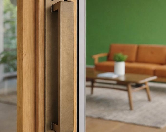 Handmade Steel Barn Door Handle – Industrial Door Pull – Rustic Hardware for Sliding Doors