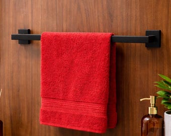 Modern Towel Bar - 1" x 1/2" rectangular steel tube