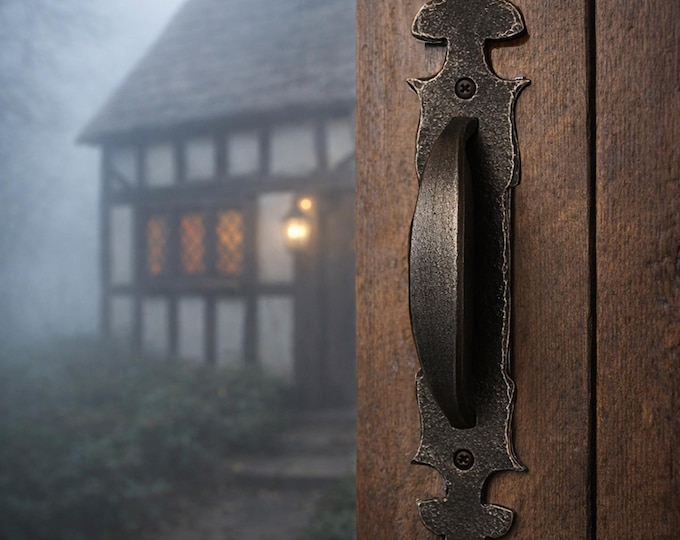 Hand made Fleur-de-lis Curved Door Handle