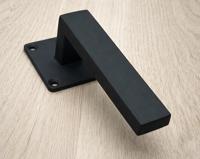 Single Post Door handle - wide face, industrial style