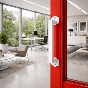 Industrial Raw Steel Cabinet Handle - Hexagon Face Mounting