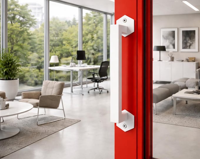 Industrial Raw Steel Cabinet Handle - Hexagon Face Mounting