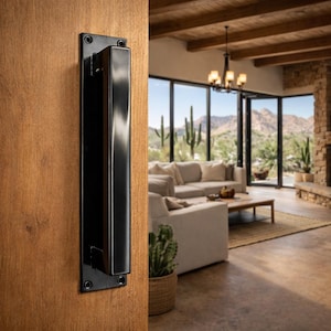 Poignée de porte de grange à profil bas - Porte de loft industrielle, carrée en acier