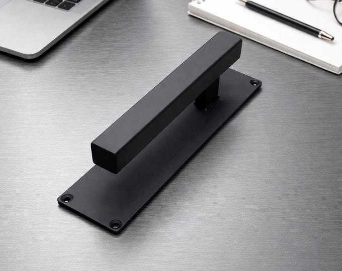 Industrial Steel Barn Door Handle - Square Bar, Handmade Loft Style