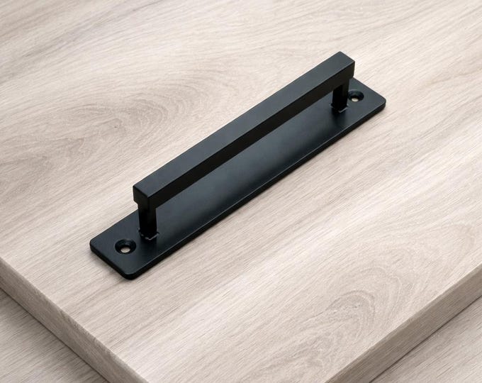 Industrial Raw Steel Cabinet Handle - Face Mounting