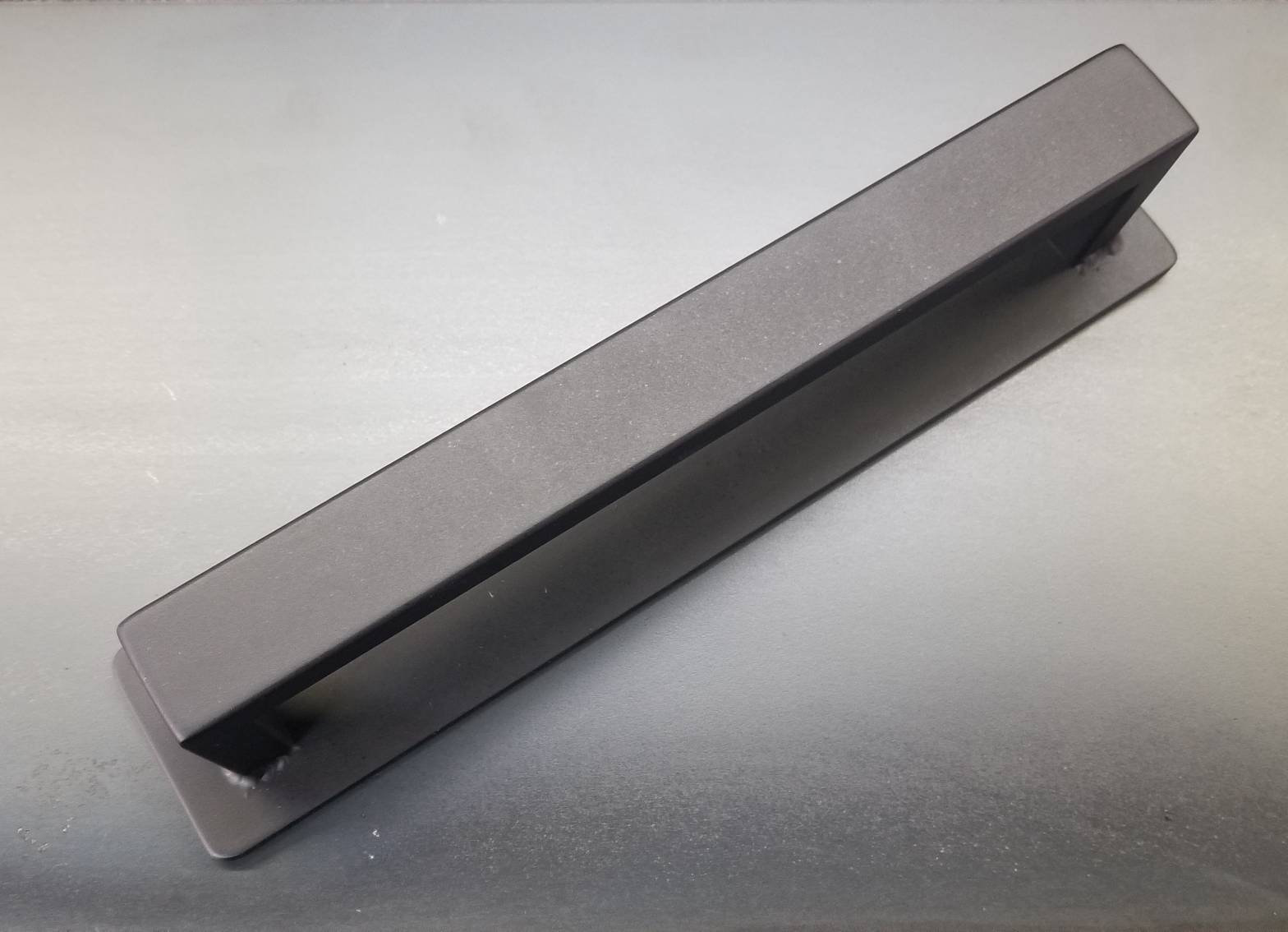 Backmounting Barn Door Handle 1/2 x 1 Rectangle Steel on Low Profile