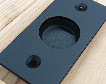 Mini Recessed Sliding Door Pull - Closed back, circular, square corner