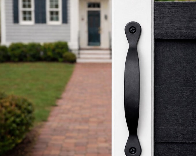 Curved Door Handle, Handmade Classic, face mounting