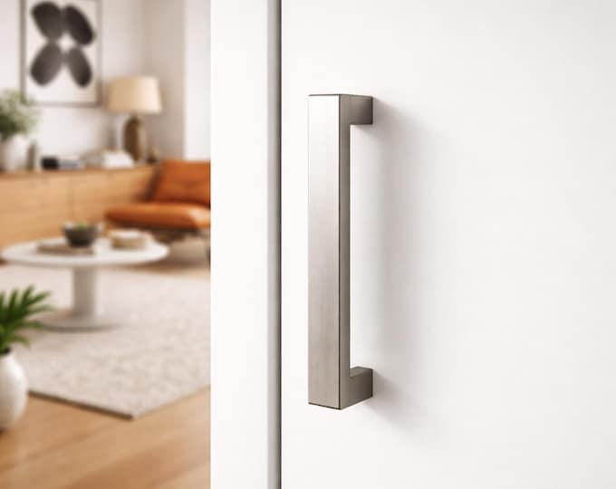 Modern Steel Door Handle Pull – Architectural Minimalist Entry Hardware