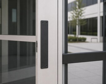 Narrow Industrial Steel Push Plate – 2" Flat Bar, Solid Steel Door Plate, Minimal Entry Hardware