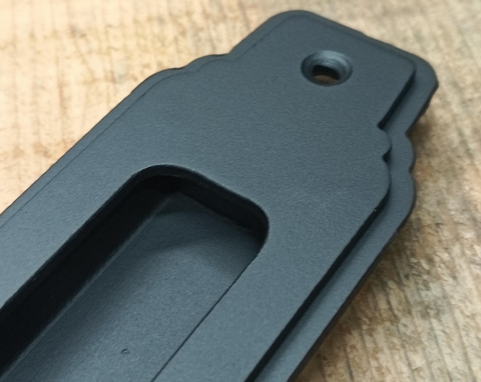 Trimmed French style Recessed Sliding Barn Door Pull 2" Wide - Closed back