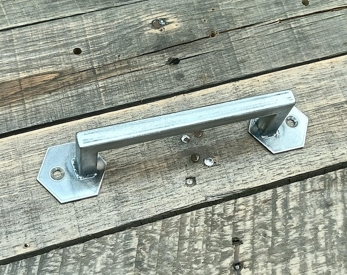 Industrial Raw Steel Cabinet Handle - Hexagon Face Mounting