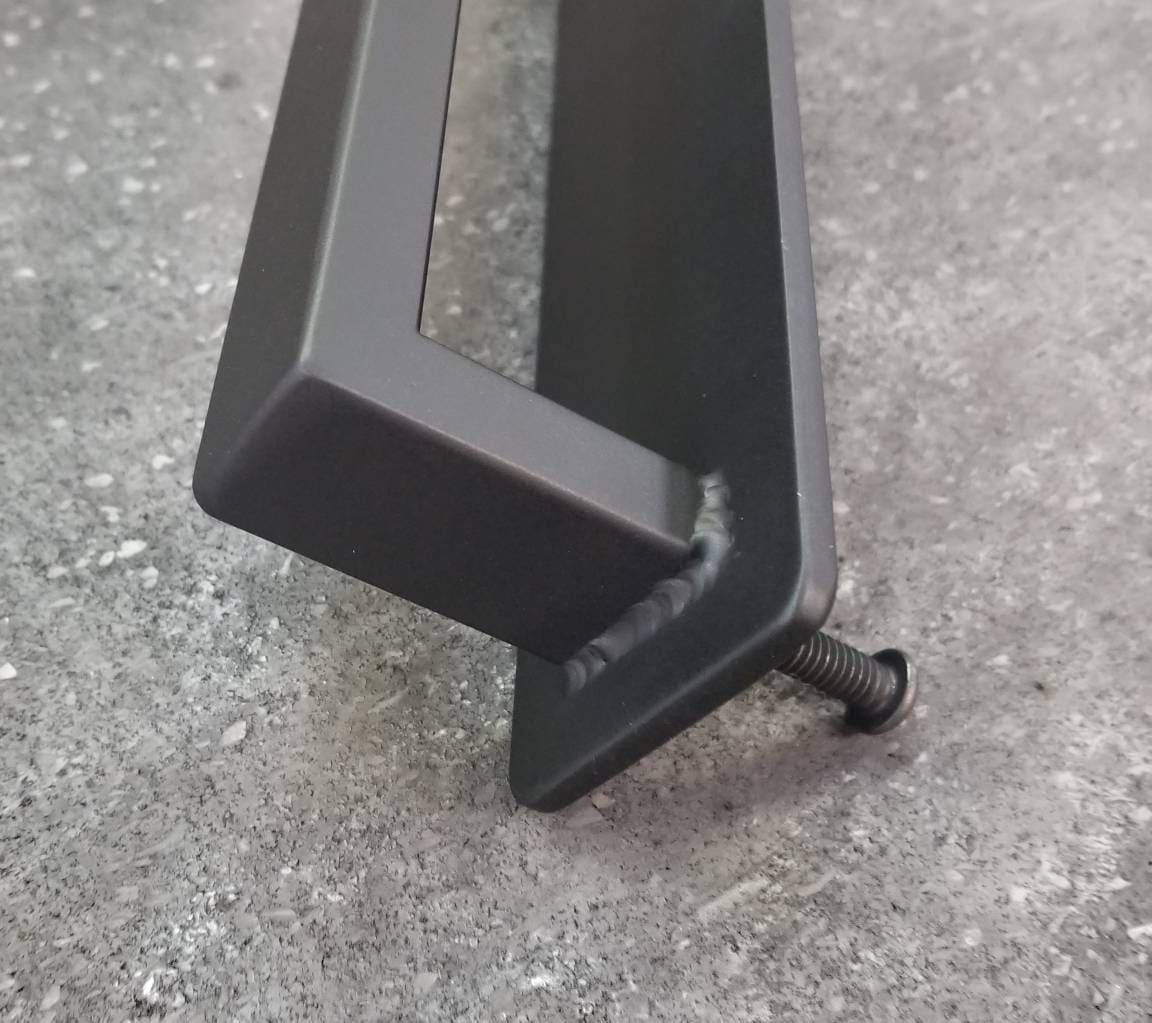 Backmounting Barn Door Handle 1/2 x 1 Rectangle Steel on Low Profile