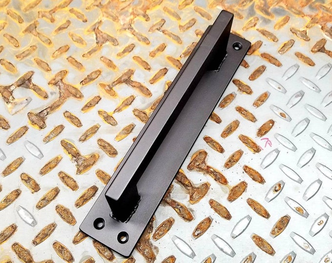Industrial Steel Barn Door Handle - Narrow Grip, Loft Door Pull