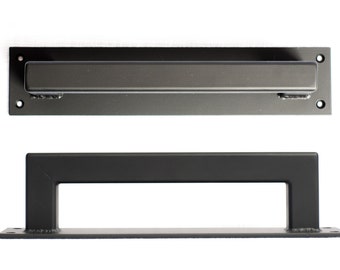 Large Steel Barn Door Handle – Industrial Loft Sliding Door Pull (12-26")