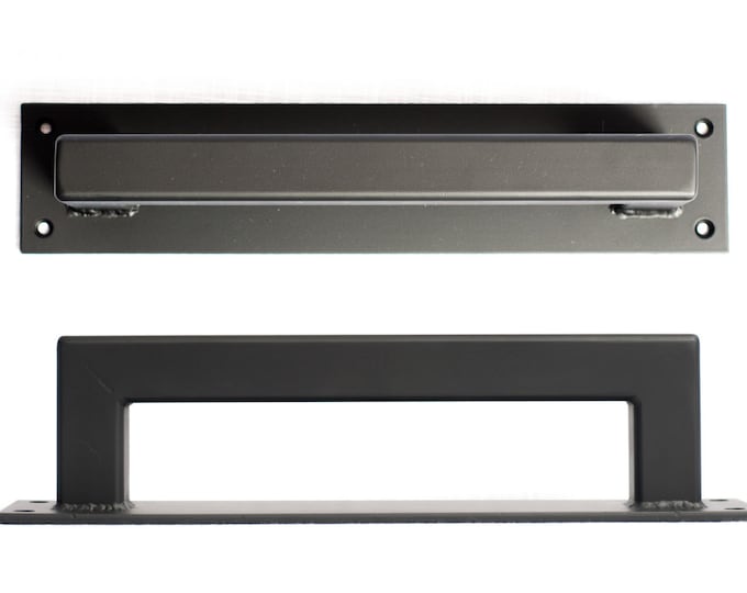 Large Steel Barn Door Handle – Industrial Loft Sliding Door Pull (12-26")