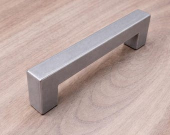 Raw Steel Door Handle – Industrial Cabinet Pull, Modern Drawer Hardware