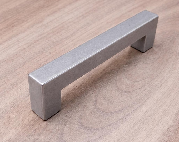Raw Steel Door Handle – Industrial Cabinet Pull, Modern Drawer Hardware