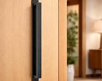 Steel Pull Handle – Minimal Modern Industrial Barn Sliding Door – Black Steel